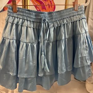 Boutique Light Blue Ruffle Skirt